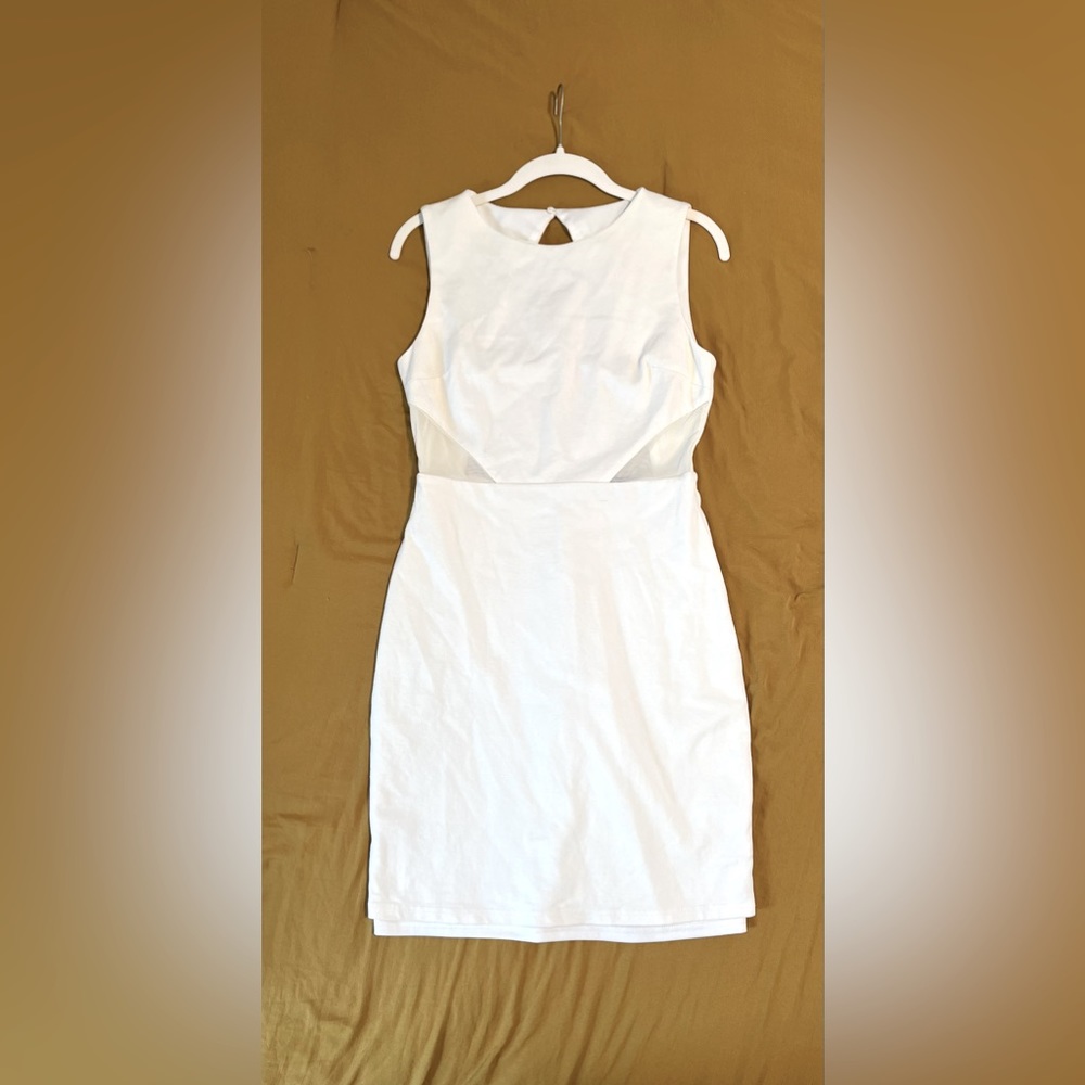 Lulu’s White Cocktail Dress with Cut Outs